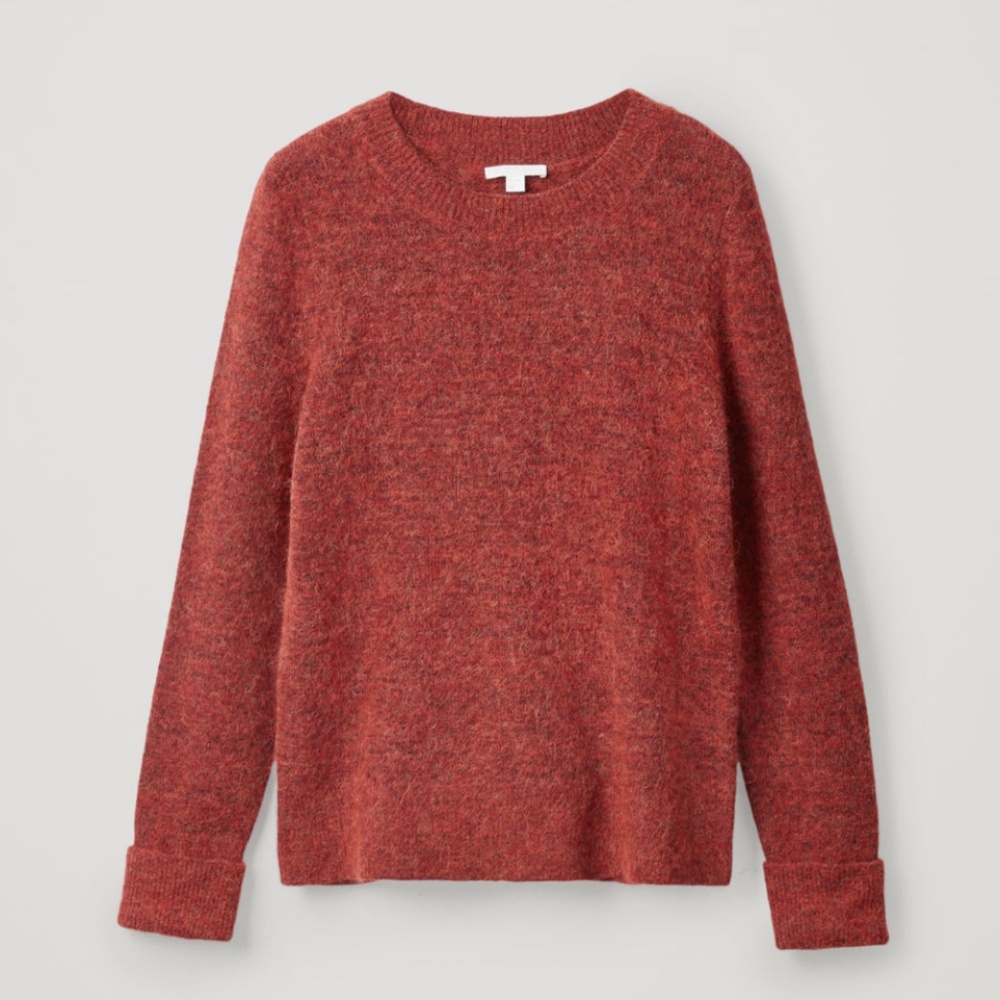 COS Orange Alpaca Wool Blend Sweater